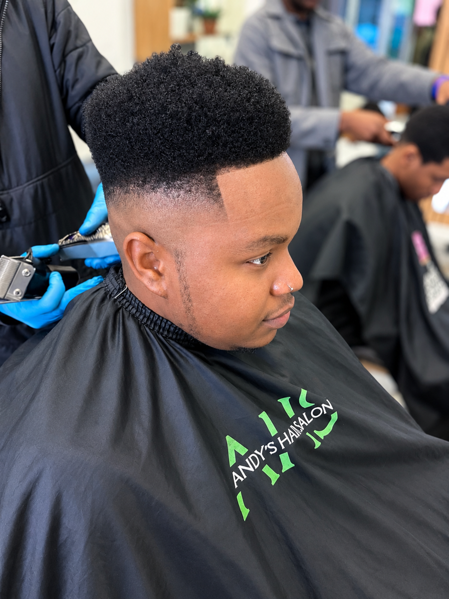 High top fade with dye