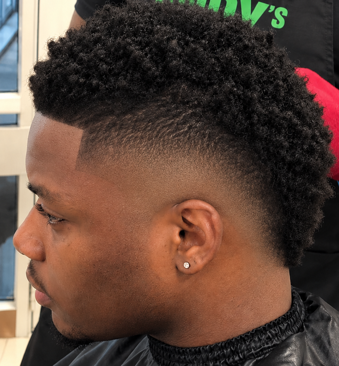 Mohawk fade with dye